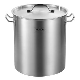 Stainless Steel Stockpot, 42 Quart Large Cooking Pots, Cookware Sauce Pot with Basket, Lid, and Handle, Heavy Duty Commercial Grade Stock Pot