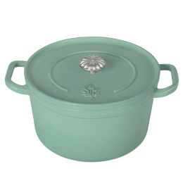 5-Quart Enameled Cast Iron Dutch Oven Pot with Lid, Green
