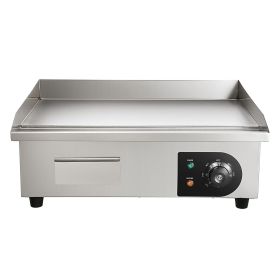 Commercial Electric Griddle, 21 x 11.8 inch, 1750W, 122-570 Fahrenheit Adjustable Temp Control