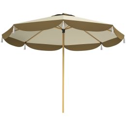 9FT Patio Umbrella,  Outdoor Market Umbrella With 8 Ribs, Vented Outdoor Table Umbrella For Deck, Backyard And Lawn, Cream White (Option: Cream White)
