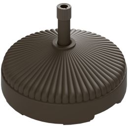 Round Patio Umbrella Base Holder, Heavy Duty Outdoor Umbrella Stand Base, Filled Up To 62lbs With Stand Or 51lbs With Water For Garden, Poolside, (Option: Brown)
