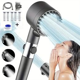 High-Pressure Turbo Shower Head With 5-Stage Filtration - Multiple Spray Modes & Hard Water Power Rinse For Pet Bathing (Option: Upgraded9piecesetwith5filters)