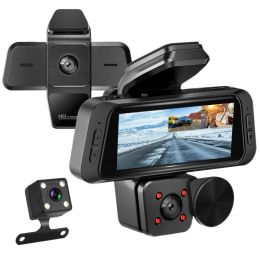 1080P FHD 3 Channel WiFi Dash Cam 170 Degree Wide Angle Triple Car Camera With IR Night G Sensor Motion Detection Loop Recording App Control Supp (Option: Black)