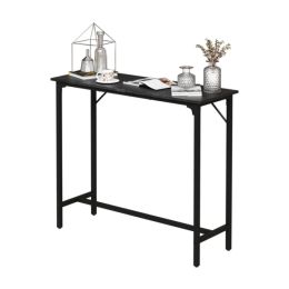 43-Inch Bar Table (Black) - 209 Lbs Capacity Pub Height Table With Durable MDF Top & Metal Frame, Ideal For Kitchen/Bar Counte (Option: Defaulttitle)