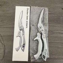 "Multi-Purpose Kitchen Shears - German Stainless Steel Construction - Perfect for Chicken, Fish & Vegetable Prep" (Material: 430 stainless  steel,plastic handie)