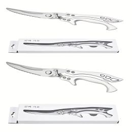 "Professional Butcher Scissors - Heavy-Duty German Steel Design with Detachable Blades for Easy Cleaning" (Material: 430 stainless  steel,aluminum handle)