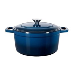 6 Quart Pot with Lid and Dual Handles for Stews/Roasting (Color: Blue, Type: Style A)