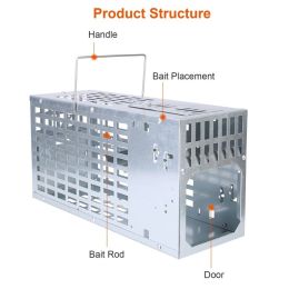 1Pc One Door Humane Live Mouse Trap Reusable Metal Rat Rodent Cage Catch Release Continuous Capture Indoor Outdoor Pet Children Safe (Option: Silver-1Door)