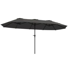 13 Ft. Extra Large Patio Umbrella With Easy Crank Handle, Vents For Outdoor, Patio, Dark Gray (Option: Dark Gray)